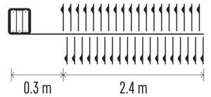 LED řetěz 100xLED/3xAA 2,7 m studená bílá