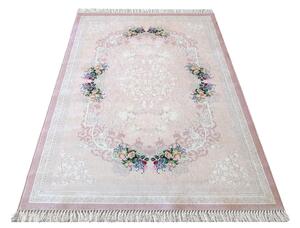 Makro Abra Moderní kusový koberec protiskluzový Horeca 05 Květy růžový Rozměr: 120x180 cm