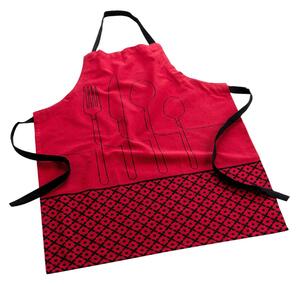 Kuchyňská zástěra CUISLINE, recyklovaná bavlna, červená