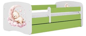 Kocot kids Dětská postel Babydreams medvídek zelená, varianta 70x140, bez šuplíků, bez matrace
