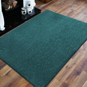 Makro Abra Kusový shaggy koberec jednobarevný Kamel Tmavě zelený Rozměr: 60x100 cm