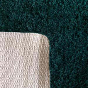 Makro Abra Kusový shaggy koberec jednobarevný Kamel Tmavě zelený Rozměr: 60x100 cm