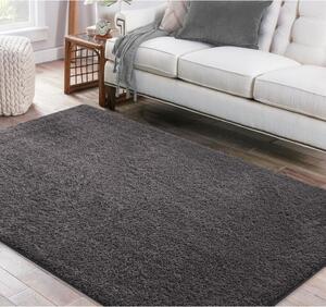 Makro Abra Kusový shaggy koberec jednobarevný Kamel Ocelově šedý Rozměr: 80x150 cm