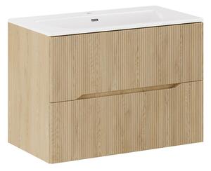Comad Závěsná skříňka Nordic Sky s umyvadlem 80 cm dub cremona