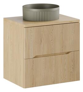 Comad Závěsná skříňka Nordic Beyond s deskou a umyvadlem 60 cm dub cremona