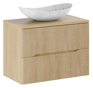 Comad Závěsná skříňka Nordic Lena s deskou a umyvadlem 80 cm dub cremona