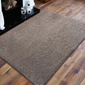 Makro Abra Kusový shaggy koberec jednobarevný Kamel Cappucino hnědý Rozměr: 60x100 cm