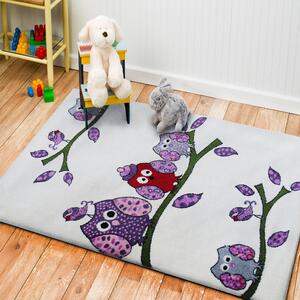 Makro Abra Dětský kusový koberec Bella 01 Sovičky krémový Rozměr: 240x330 cm