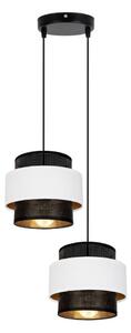 Lustr na lanku NESS 2xE27/60W/230V pr. 30 cm černá/bílá
