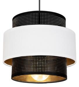Lustr na lanku NESS 2xE27/60W/230V pr. 30 cm černá/bílá