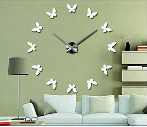 X-momo Moderní hodiny na zeď Motýli LAURA S001 i černé