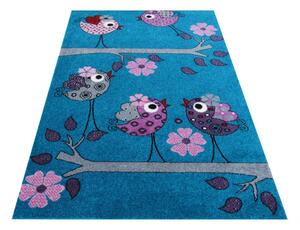Makro Abra Dětský kusový koberec Bella 02 Ptáčci modrý Rozměr: 100x200 cm