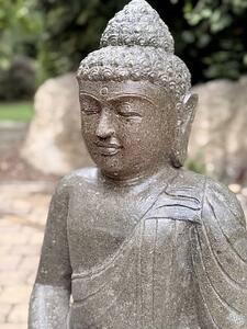 Kamenný Buddha 80 cm z bazanitu s lesklou úpravou