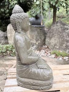 Kamenný Buddha 80 cm z bazanitu s lesklou úpravou