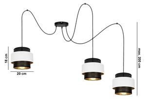 Lustr na lanku NESS 3xE27/60W/230V pavouk černá/bílá