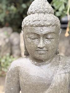 Kamenný Buddha 80 cm z bazanitu s lesklou úpravou