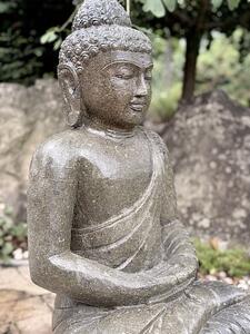 Kamenný Buddha 80 cm z bazanitu s lesklou úpravou