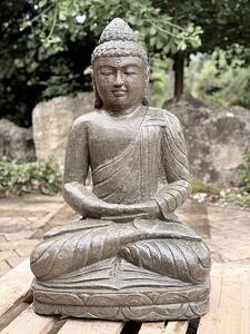 Kamenný Buddha 80 cm z bazanitu s lesklou úpravou