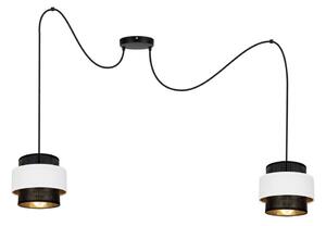 Lustr na lanku NESS 2xE27/60W/230V pavouk černá/bílá
