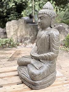Kamenný Buddha 80 cm z bazanitu s lesklou úpravou