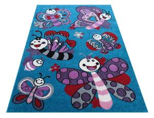 Makro Abra Dětský kusový koberec Bella 03S Motýli modrý Rozměr: 120x170 cm