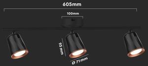LED Bodové svítidlo 3xLED/5W/230V 3000K černá