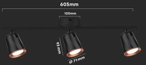LED Bodové svítidlo 3xLED/5W/230V 4000K černá