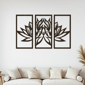 Dřevo života | 3dílny obraz LOTOSOVÝ KVĚT Zvolte barvu dekoru: Wenge | Rozměry (cm): 60x40