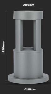 LED Venkovní lampa LED/10W/230V 25cm 3000K IP65 šedá