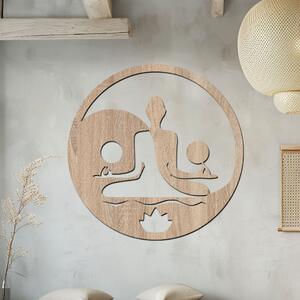 Dřevo života | Dřevěná dekorace na zeď YING YANG YOGA Zvolte barvu dekoru: Dub Sonoma | Rozměry Ø (cm): 60