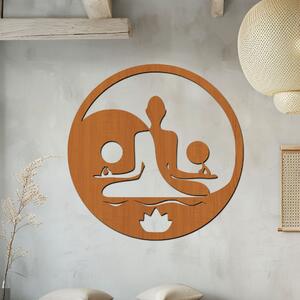 Dřevo života | Dřevěná dekorace na zeď YING YANG YOGA Zvolte barvu dekoru: Třešeň | Rozměry Ø (cm): 40