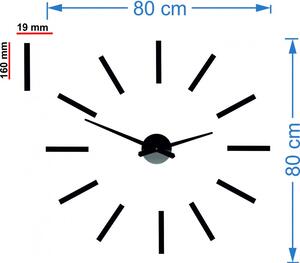 Stylesa Moderní nástěnné hodiny paličky 2D plexi MIRROR X0038 černé