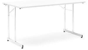 AJ Produkty Skládací stůl CLAIRE, 1400x700 mm, bílá, chrom