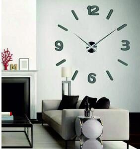 Styles hodiny na stěnu nalepovací S026 JUMBO 3D černé