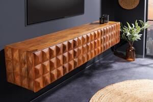 Závěsný televizní stolek VULCANO 160 CM masiv mango Nábytek | Obývací pokoj | Televizní stolky