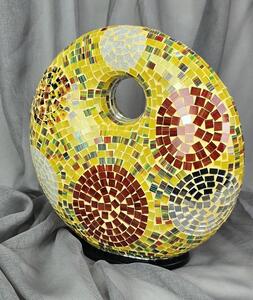 Stolní lampa ART DONAT žlutá,37 cm, ruční práce