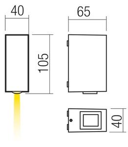 Redo 90417 - LED Venkovní nástěnné svítidlo ACE LED/3,36W/230V 3000K IP54 hnědá