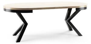 Jídelní stůl rozkládací kulatý NARVIC 100-176 cm - Egger - white chromix