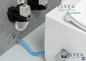 Isvea, SENTIMENTI závěsná WC mísa Rimless, integrovaný ventil a bidetová sprška 36x51 cm, bílá, 10ARS1010