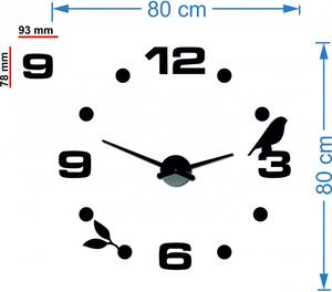 Sentop Nástěnné hodiny nalepovací DIY Pohoda i černé 12P006