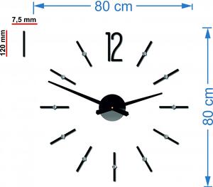 Stylesa Moderní nástěnné hodiny nalepovací SOFIA XXL DIY 12P062 i černé