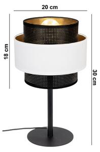 Stolní lampa NESS 1xE27/60W/230V černá/bílá