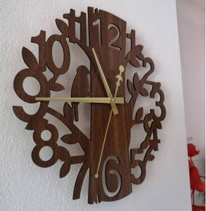 Styles dřevěné nástěnné hodiny příroda z HDF PR0162 Hořice černé