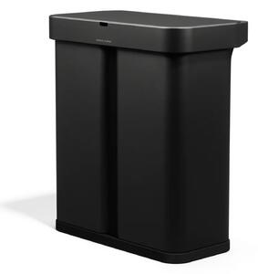 Simplehuman bezdotykový odpadkový koš DUAL SENSOR, 58 L (34/24), hlasové ovládání, černý