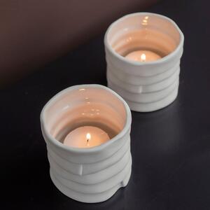 Porcelánové svícny v sadě 2 ks Ribbon – Mette Ditmer Denmark