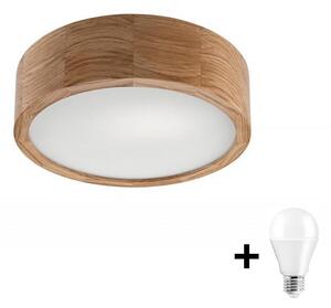 LED Stropní svítidlo OAK 1xE27/10W/230V dub pr. 27 cm