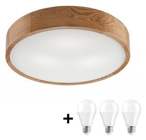 LED Stropní svítidlo OAK 3xE27/10W/230V dub pr. 47 cm