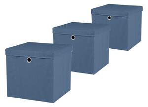 LIVARNO home Sada úložných boxů, modrá, 3dílná (800004813)