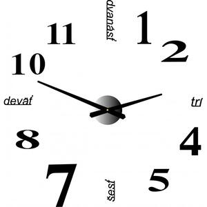 Sentop Velké nástěnné nalepovací hodiny sedm DOMOV SZ015 SLOVAK i černé