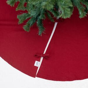 Červený kulatý koberec pod vánoční stromek ø 125 cm – Linen Tales